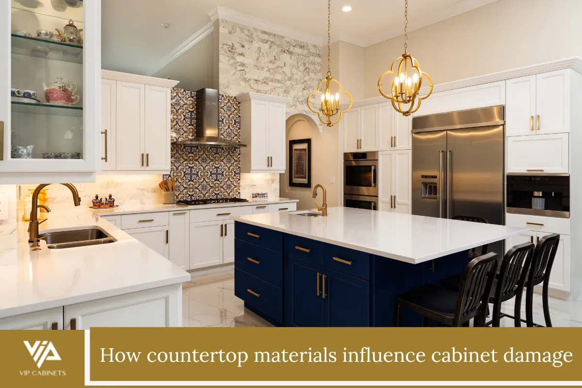 How countertop materials influence cabinet damage
